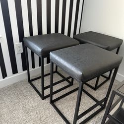 Faux Leather Barstools