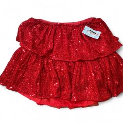Red Sequin Skirt 