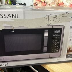 Vissani 21 in. 1.1 cu. ft. 1000-Watt Countertop Microwave Oven in Fingerprint Resistant Stainless Steel and Bar handle