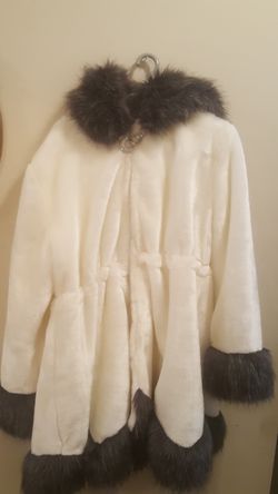 Faux Fur Coat/Cape with Hood