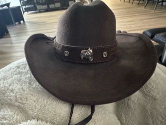 Kids Brown Felt Cowboy Hat with Horse Concho Band