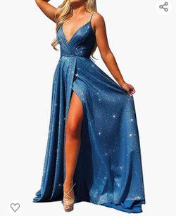 Sparkly Lace Up Back Formal Gown