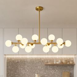 16-Light Gold Sputnik Chandeliers