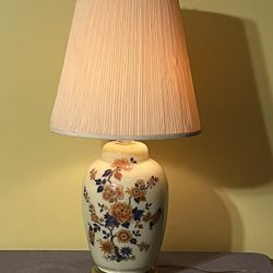 Vintage Alsy D Hague Floral Imari-like Chinoiserie Porcelain Table Lamp 33”H