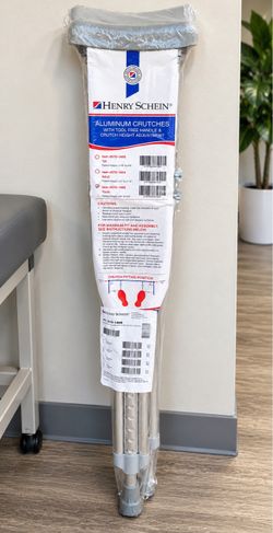 Brand New Henry Schein Youth Aluminum Crutches Adjustable Medical Mobility Aid