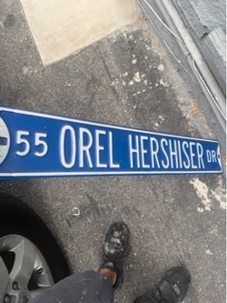 Dodgers #55 Orel hershiser street sign