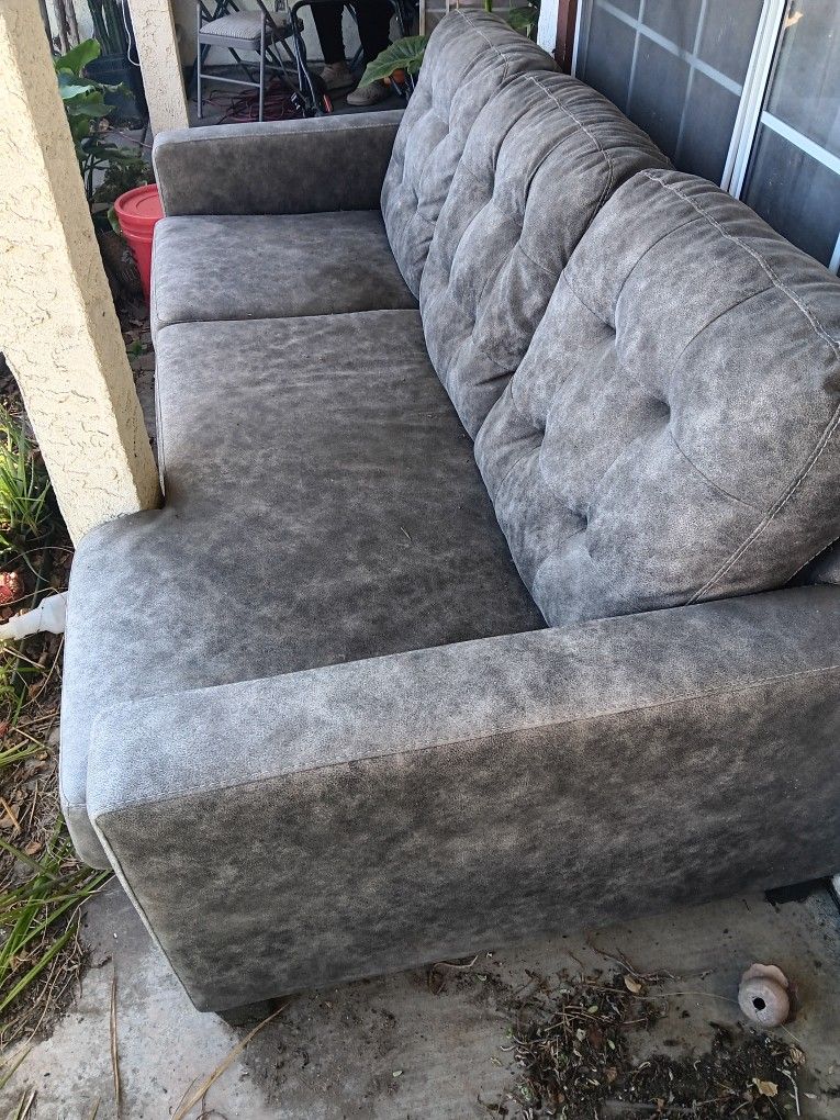Grey Modern Homey Couch Slightly Used
