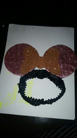 Minnie mouse pink and gold head band