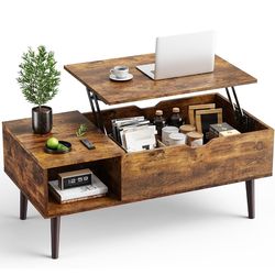 OLIXIS Wooden Coffee Table, Lift Top Coffee Table - NEW