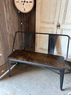Industrial Metal and Wood Bench!