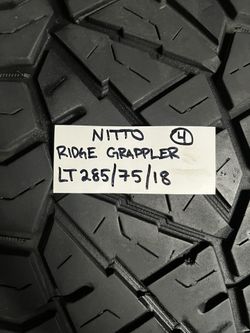 Full Set Of NITTO 285/75/18 RIDGE GRAPPLER TIRES 