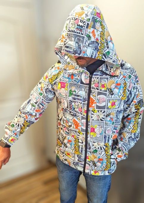 Back To The Future - Anime Characters Hooded Windbreaker Jacket - M