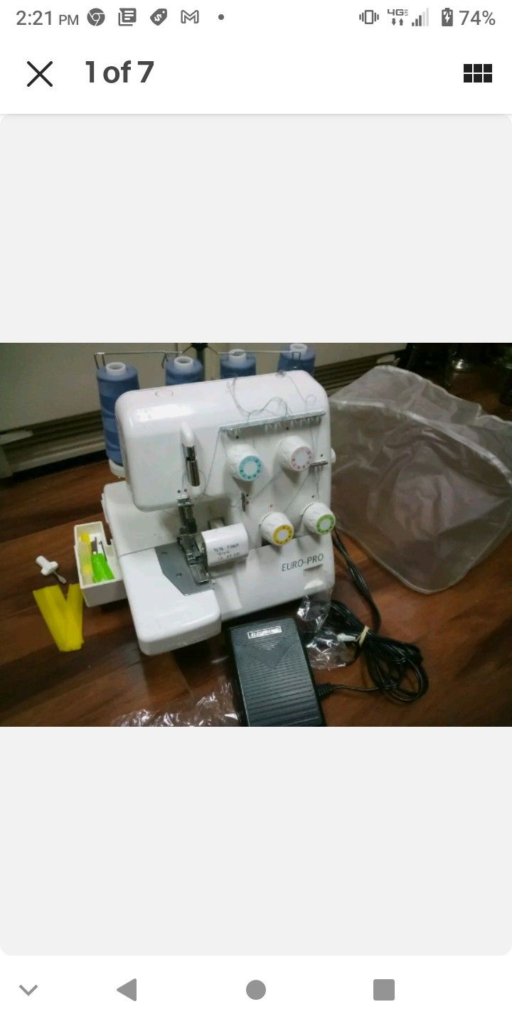 VINTAGE 1999 EURO PRO 440DX Sewing Machine Overlock Serger Cut Sew Excellent Set
