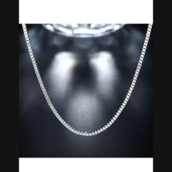 925 Sterling Silver High Quality Box Chain 1.5mm 24" Necklace Unisex High Shine