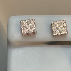 Sterling Silver Rose Gold Screw back 