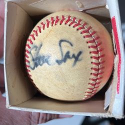 Steve Sax Signed Baseball 