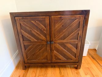 Solid Wooden Chevron Accent Cabinet