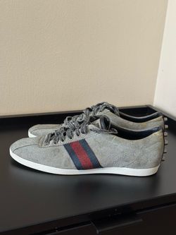 GUCCI METALLIC SILVER GLITTER WEB BAMBI FALACER SNEAKERS SIZE 9