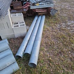 3 Steel Bollards 9' Long × 6-1/2" × 1/4" Thick Pipe.  $100 Each Or $275 For All 3