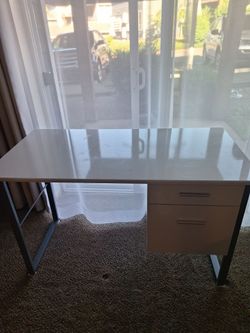 White Desk with Two Drawers