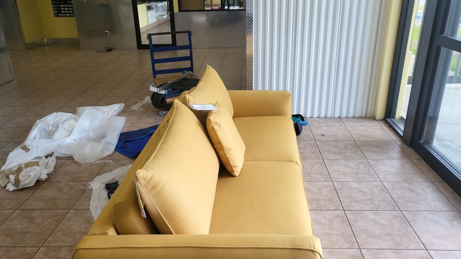 Brand New Pezzan Italian Modern Yellow Sleeper Sofa