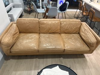 West Elm Leather Couch- Offer