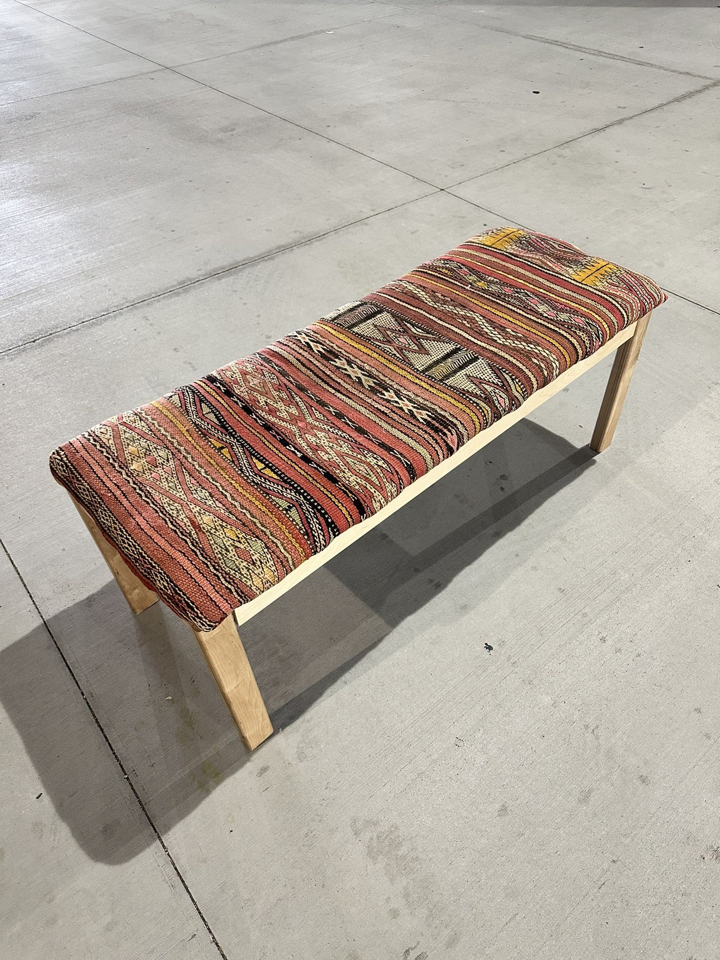 Handmade Moroccan Bench Vintage Rug