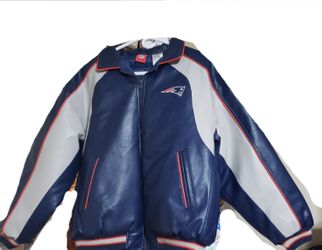 New England Patriots Faux Leather Varsity Jacket