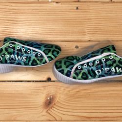 Women’s Green Leopard Print Sneakers With Glow In The Dark 