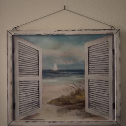 Beach Ocean Window Wall Picture