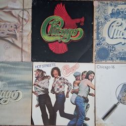 Lot of 6 Chicago LPs- II, VI, VIII, Hot Streets, 16, 17~ From 1(contact info removed)~VG to EX