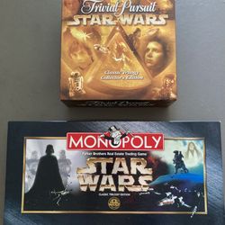 Star Wars Trivial Pursuit and Monopoly Games, Lot of 2