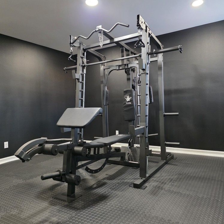 Smith Machine 2001 | Multi-Use Adj Bench | Gym Equipment | Fitness | Squat Rack | Excercise |🔴WEIGHTS AND BARBELL SOLD SEPARATELY 🔴 FREE DELIVERY 🚚