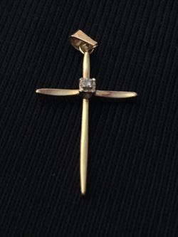 14k solid gold fancy diamond cross gra 1