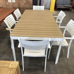 CLOSEOUT DEAL | Modern Heavy Duty Commercial Grade Aluminum Outdoor Dining Table | Delivery Available