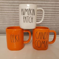 (3) Rae Dunn Halloween mugs