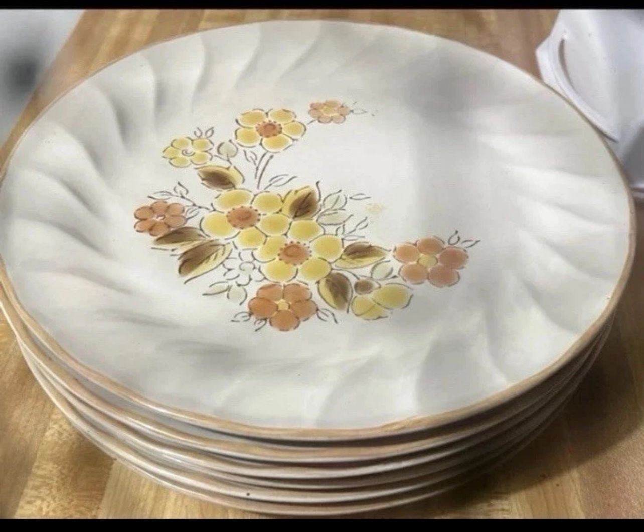 Gaiety sculptural hearthside stoneware dinner plate set of 6