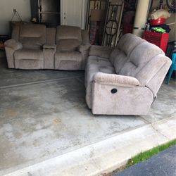 Newer Beige Couch/Sofa, Love Seat Combination!!