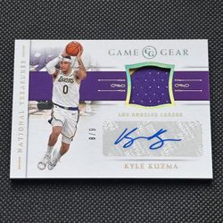 2018-19 Panini National Treasures  Game Gear Kyle Kuzma Patch Auto Signed Autograph NBA Basketball Card  SP /8