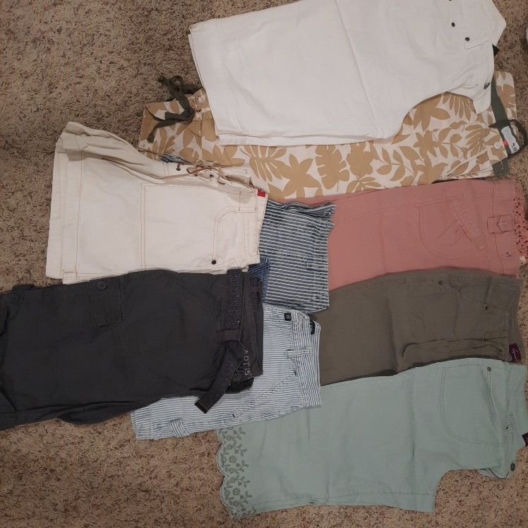 Huge Lot of 9 Pairs of Shorts/Capris - All Size 8/10 Petite