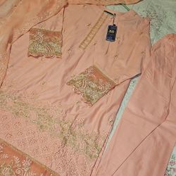 PAKISTANI WOMEN'S THREE PIECE SUIT BRAND NEW SIZE LARGE 