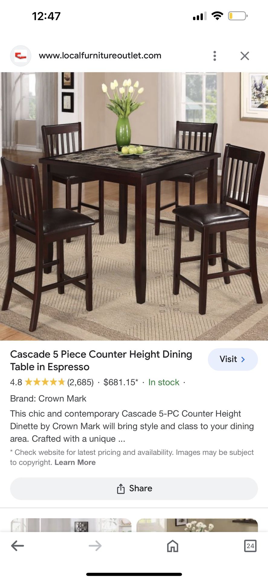 4 Chair Dining Table 