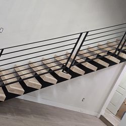 Stairs and railings. 