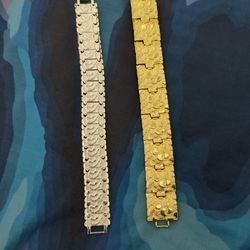 I'm Selling A New Silver Plated Bracelet And A Gold Plated Bracelet For Men's!!!