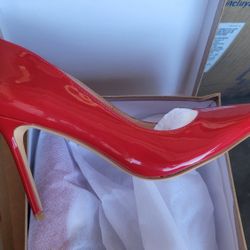 Red Pumps Shoes High Heels Size 8.5 