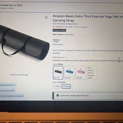 yoga mat with carrying strap amazon new never used bought in nov 2025.