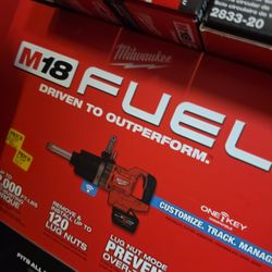 1" Milwaukee M18 Impact Wrench Kit,2000ft Lbs,2x12.Ah Forge Batteries With Rapid Charger, New, Financing Available 