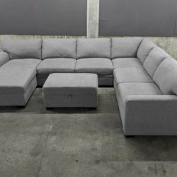 Thomasville Langdon Sectional Couch With Storage Ottoman
