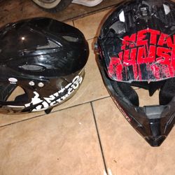 2- Dirt Bike Helmets Both For$30. Metal Mulisha , Bell,-nitro Circus