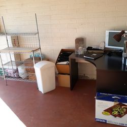 Black Corner Desk,  Miscellaneous office Items.   Make An Offer